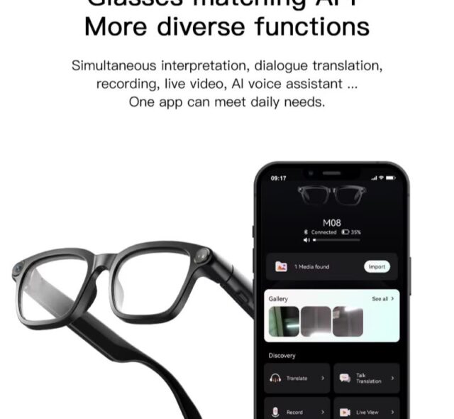 AI Smart Glasses with Camera & Audio