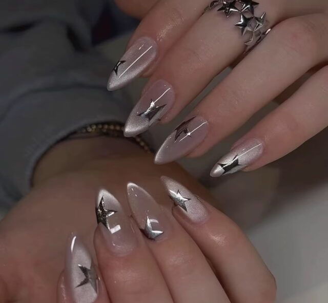 3D Almond Cat-Eye Press-On Nails (24 pieces)